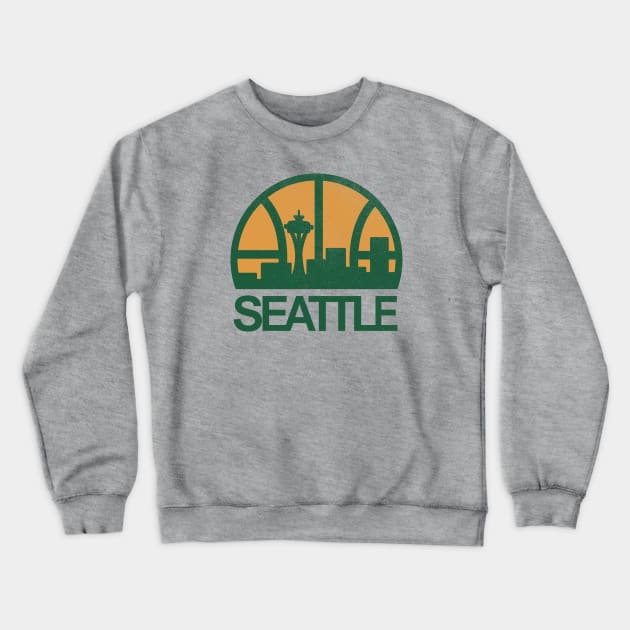 Classic Seattle SuperSonics Skyline Crewneck Sweatshirt by LocalZonly